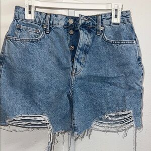 Forever 21 Light Blue Frayed Jean Shorts